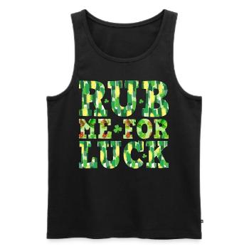 Reib mich für das Glück - Männer Premium Bio Tank Top - Schwarz - Vorne - AI Model Male 178 light (178cm)