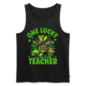 Ein glücklicher Lehrer - Männer Premium Bio Tank Top - Schwarz - Vorne - Michal (187cm)