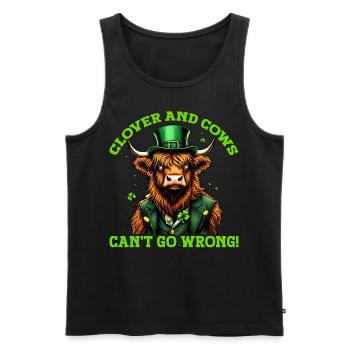 Clover and Cows can't go wrong - Men's Premium Organic Tank Top - black - Front - Michal (187cm)