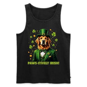 Paws-itively irlandais - Débardeur bio Premium Homme - noir - Devant - AI Model Male 178 light (178cm)