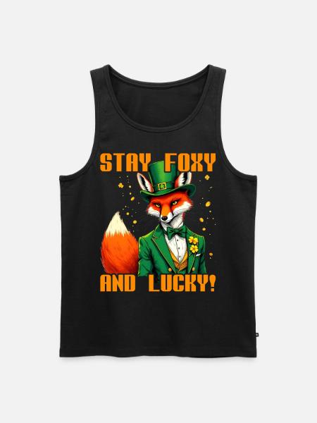 Restez Foxy et Lucky Saint-Patrick - Débardeur bio Premium Homme - noir