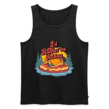 River Tubing Inner Tubing I'd Rather Be Tubing - Männer Premium Bio Tank Top - Schwarz - Vorne - AI Model Male 178 light (178cm)