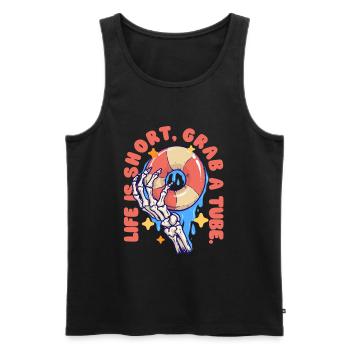 River Tubing Life Is Short Grab A Tube - Männer Premium Bio Tank Top - Schwarz - Vorne - AI Model Male 178 light (178cm)