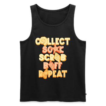 Shell Collector Collect Soak Scrab - Men's Premium Organic Tank Top - black - Front - AI Model Male 178 light (178cm)
