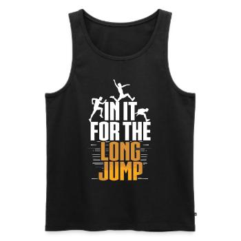 Weitsprung Weitspringen In It For The Long Jump - Men's Premium Organic Tank Top - black - Front - Michal (187cm)