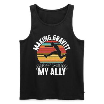 Long Jump Long Jump Making Gravity My Ally - Men's Premium Organic Tank Top - black - Front - Michal (187cm)