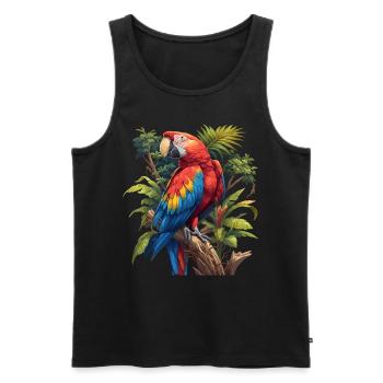 Macaw's Era - Men's Premium Organic Tank Top - black - Front - AI Model Male 178 light (178cm)