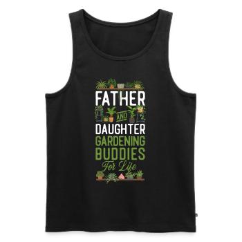 Plant Lover Gardening Dad Daughter - Men's Premium Organic Tank Top - black - Front - Michal (187cm)