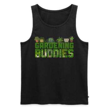 Plant Lover Gardening Besties - Männer Premium Bio Tank Top - Schwarz - Vorne - Michal (187cm)