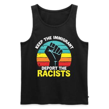 Anti-Racism Diversity, Justice & Equality - Men's Premium Organic Tank Top - black - Front - Michal (187cm)