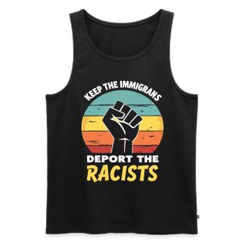 Anti-Racism Diversity, Justice & Equality - Men's Premium Organic Tank Top - black - Front - Michal (187cm)