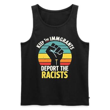 Anti-Racism Diversity, Justice & Equality - Men's Premium Organic Tank Top - black - Front - Michal (187cm)