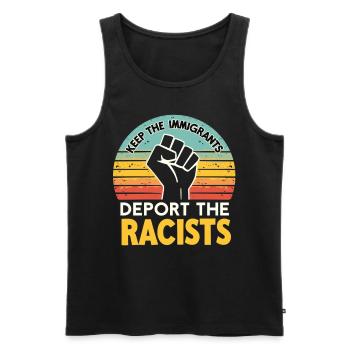 Anti-Racism Diversity, Justice & Equality - Men's Premium Organic Tank Top - black - Front - Michal (187cm)