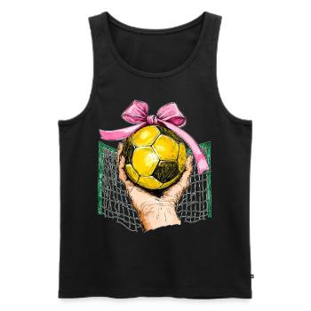 Coquette Bow Handball Mothers Day Pink Ribbon Mom - Männer Premium Bio Tank Top - Schwarz - Vorne - Michal (187cm)