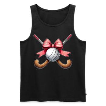 Coquette Bow Hockey sur gazon bâton balle fête des mères - Débardeur bio Premium Homme - noir - Devant - Michal (187cm)