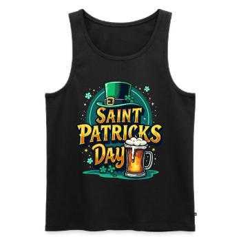 Saint Patrick's Day Beer - Men's Premium Organic Tank Top - black - Front - AI Model Male 178 light (178cm)