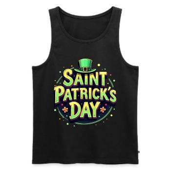 Saint Patrick's Day Beer - Men's Premium Organic Tank Top - black - Front - AI Model Male 178 light (178cm)