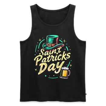Saint Patrick's Day Beer - Men's Premium Organic Tank Top - black - Front - AI Model Male 178 light (178cm)