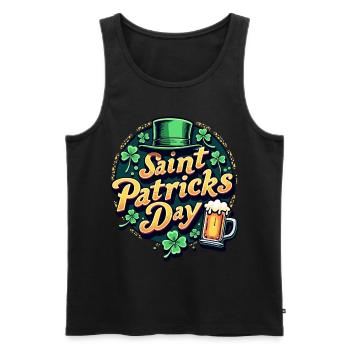 Saint Patrick's Day Beer - Men's Premium Organic Tank Top - black - Front - AI Model Male 178 light (178cm)