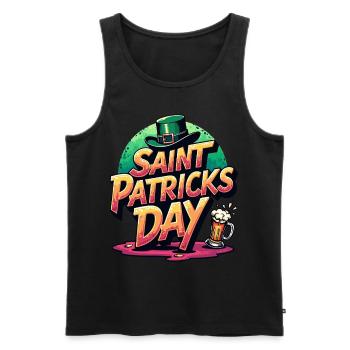 Saint Patrick's Day Beer - Men's Premium Organic Tank Top - black - Front - AI Model Male 178 light (178cm)