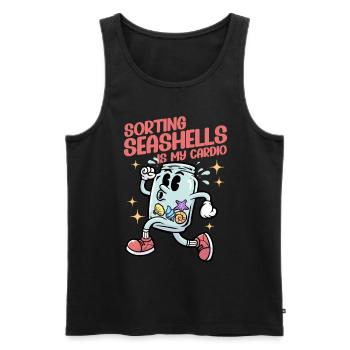Shell Collector Sorting Seashells Is My Cardio - Men's Premium Organic Tank Top - black - Front - Michal (187cm)