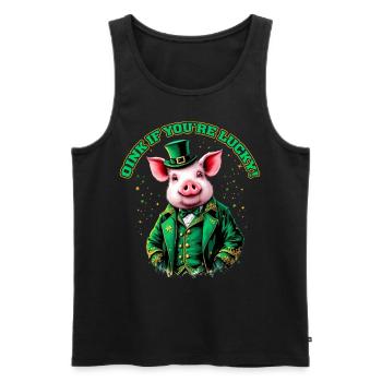 Oink tu as de la chance - Débardeur bio Premium Homme - noir - Devant - AI Model Male 178 light (178cm)