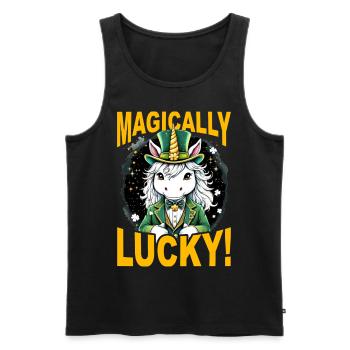 Magisches Glück - Männer Premium Bio Tank Top - Schwarz - Vorne - AI Model Male 178 light (178cm)