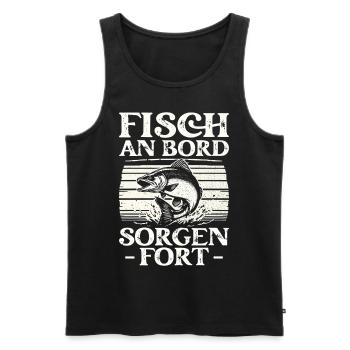 Angeln Angler Fischer Fischen Angel Spruch - Männer Premium Bio Tank Top - Schwarz - Vorne - AI Model Male 178 light (178cm)