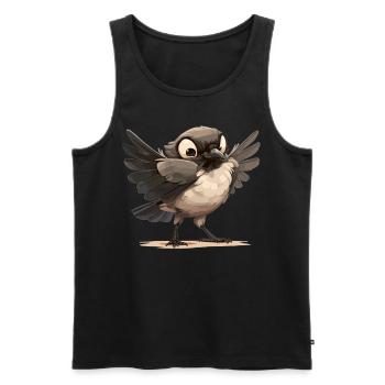 Elstern Elster - Männer Premium Bio Tank Top - Schwarz - Vorne - AI Model Male 178 light (178cm)