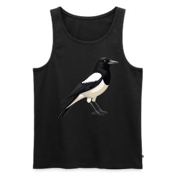 Elstern Elster - Männer Premium Bio Tank Top - Schwarz - Vorne - AI Model Male 178 light (178cm)