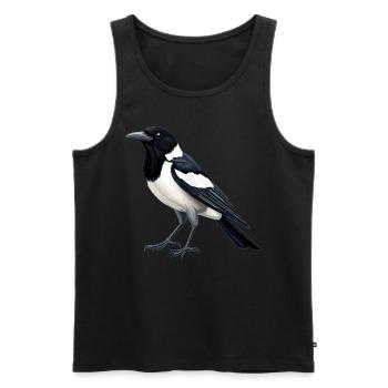 Elstern Elster - Männer Premium Bio Tank Top - Schwarz - Vorne - AI Model Male 178 light (178cm)