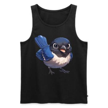Elstern Elster - Männer Premium Bio Tank Top - Schwarz - Vorne - AI Model Male 178 light (178cm)