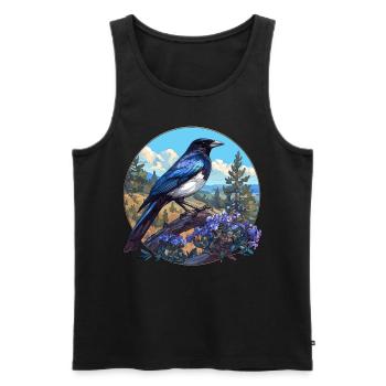 Elstern Elster - Männer Premium Bio Tank Top - Schwarz - Vorne - AI Model Male 178 light (178cm)