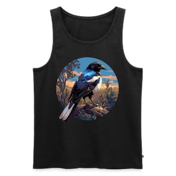 Elstern Elster - Männer Premium Bio Tank Top - Schwarz - Vorne - AI Model Male 178 light (178cm)