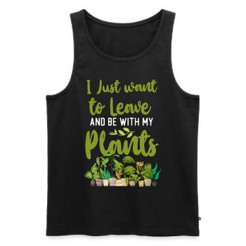 Plant Lover Gardening I Just Want - Männer Premium Bio Tank Top - Schwarz - Vorne - Michal (187cm)