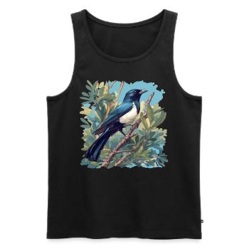 Elstern Elster - Männer Premium Bio Tank Top - Schwarz - Vorne - AI Model Male 178 light (178cm)