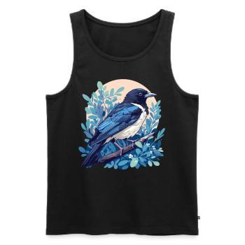 Elstern Elster - Männer Premium Bio Tank Top - Schwarz - Vorne - AI Model Male 178 light (178cm)
