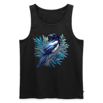 Elstern Elster - Männer Premium Bio Tank Top - Schwarz - Vorne - AI Model Male 178 light (178cm)