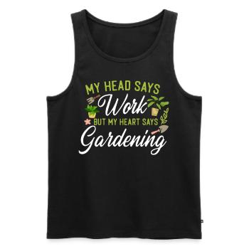 Plant Lover Gardening My Head Says - Men's Premium Organic Tank Top - black - Front - Michal (187cm)