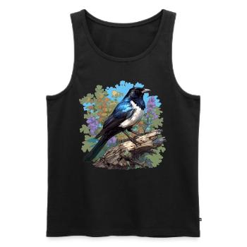 Elstern Elster - Männer Premium Bio Tank Top - Schwarz - Vorne - AI Model Male 178 light (178cm)