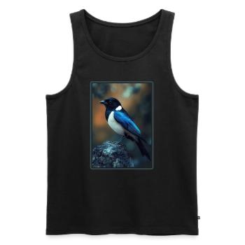 Elstern Elster - Männer Premium Bio Tank Top - Schwarz - Vorne - AI Model Male 178 light (178cm)