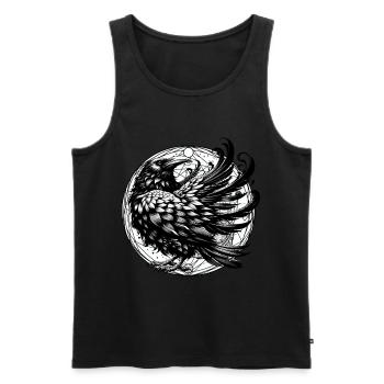 mystisch Halloween Rabe Krähe Krähen Magie okkult - Männer Premium Bio Tank Top - Schwarz - Vorne - Michal (187cm)