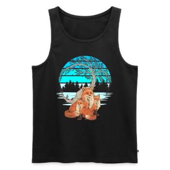 Fox Family Vixen Foxes Fairy Tale Child - Men's Premium Organic Tank Top - black - Front - Michal (187cm)
