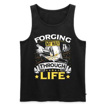 Power Blacksmith Metalforge Merch - Men's Premium Organic Tank Top - black - Front - AI Model Male 178 light (178cm)