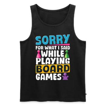 Playing Board Games Board Game - Men's Premium Organic Tank Top - black - Front - AI Model Male 178 light (178cm)