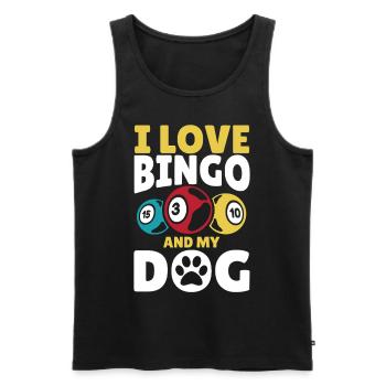 Ich liebe Bingo und meinen Hund - Männer Premium Bio Tank Top - Schwarz - Vorne - AI Model Male 178 light (178cm)