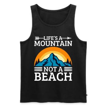Wandern und Klettern in den Bergen - Männer Premium Bio Tank Top - Schwarz - Vorne - Michal (187cm)