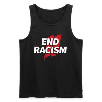 Anti-Rassismus Gleichberechtigung & Vielfalt - Männer Premium Bio Tank Top - Schwarz - Vorne - Michal (187cm)