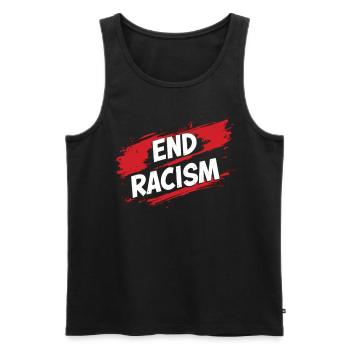 Anti-Rassismus Gleichberechtigung & Vielfalt - Männer Premium Bio Tank Top - Schwarz - Vorne - Michal (187cm)