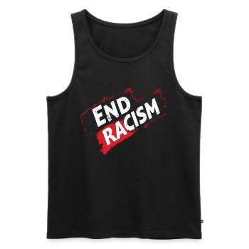 Anti-Rassismus Gleichberechtigung & Vielfalt - Männer Premium Bio Tank Top - Schwarz - Vorne - Michal (187cm)